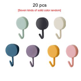 20pcs Self Adhesive Wall Hook Kitchen Bathroom Hook Strong Without Drilling Non-Marking Hook Door Towel Hanger Cute Hook Storage (Ships From: China, Color: 20pcs Colorful)